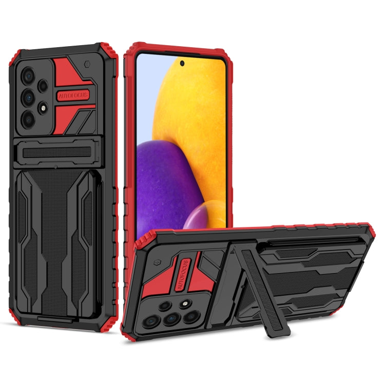 For Samsung Galaxy A73 Kickstand Armor Card Wallet Phone Case
