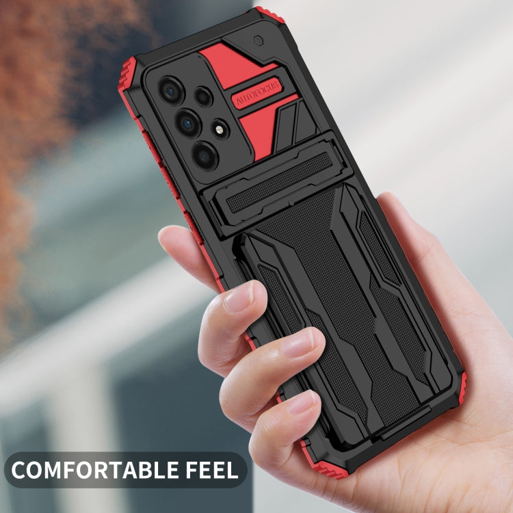 For Samsung Galaxy A73 Kickstand Armor Card Wallet Phone Case