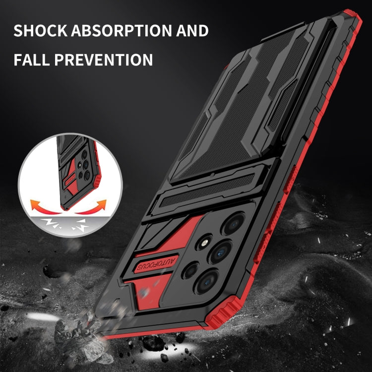 For Samsung Galaxy A73 Kickstand Armor Card Wallet Phone Case
