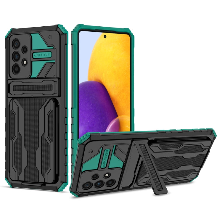 For Samsung Galaxy A73 Kickstand Armor Card Wallet Phone Case