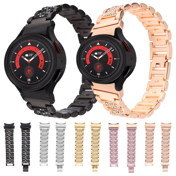 For Samsung Galaxy Watch5 40mm / 44mm Full Diamond Metal Watch Band