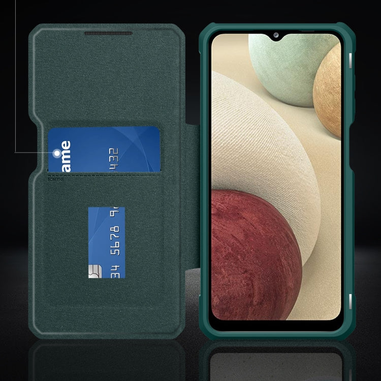 For Samsung Galaxy A12 Magnetic Flip Leather Phone Case
