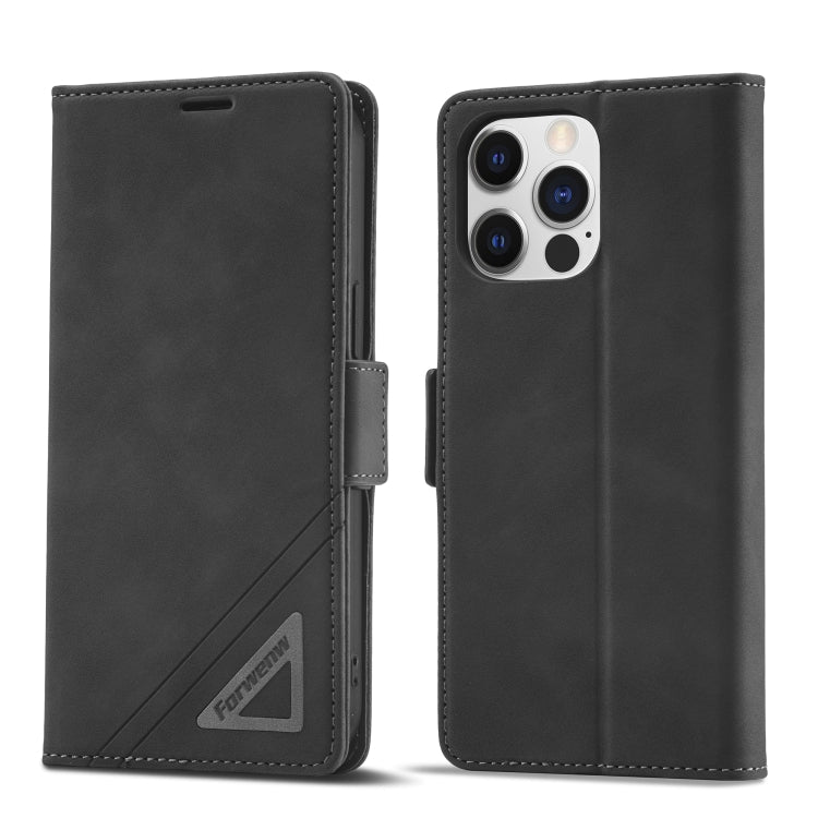 For iPhone 14 Pro Max Forwenw Dual-side Buckle Leather Phone Case