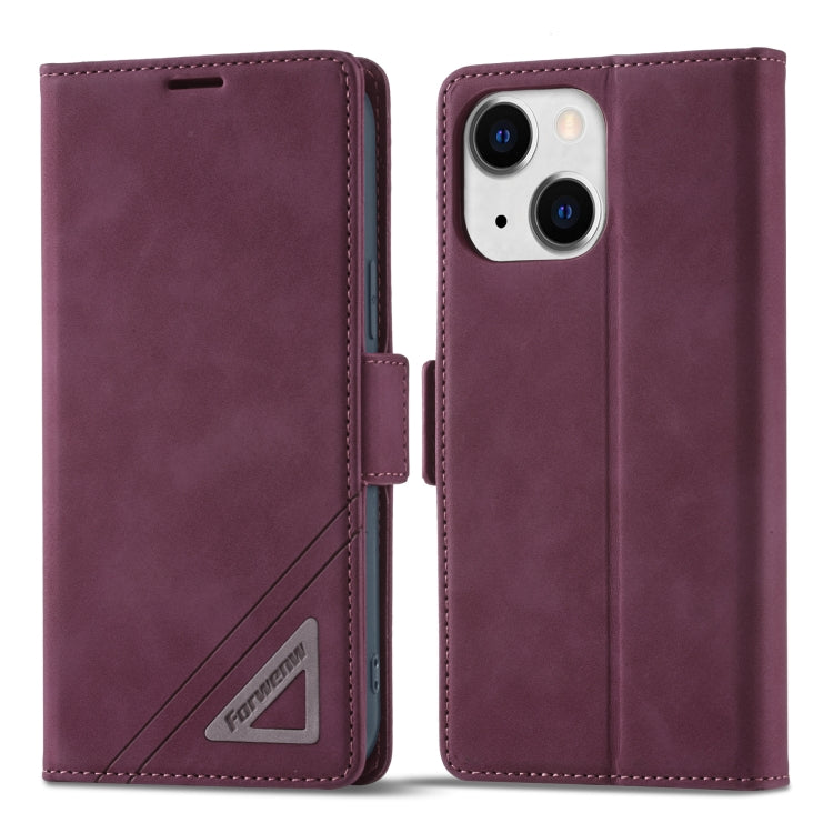For iPhone 13 Forwenw Dual-side Buckle Leather Phone Case