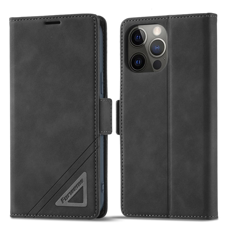 For iPhone 13 Pro Max Forwenw Dual-side Buckle Leather Phone Case