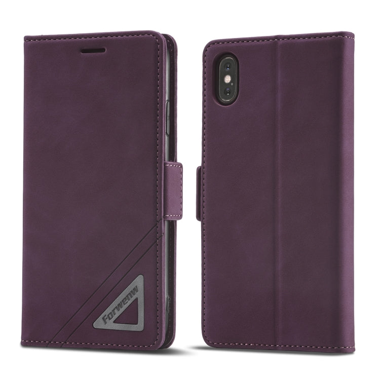 For iPhone X / XS Forwenw Dual-side Buckle Leather Phone Case