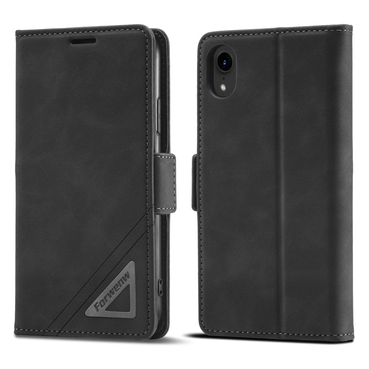 For iPhone XR Forwenw Dual-side Buckle Leather Phone Case