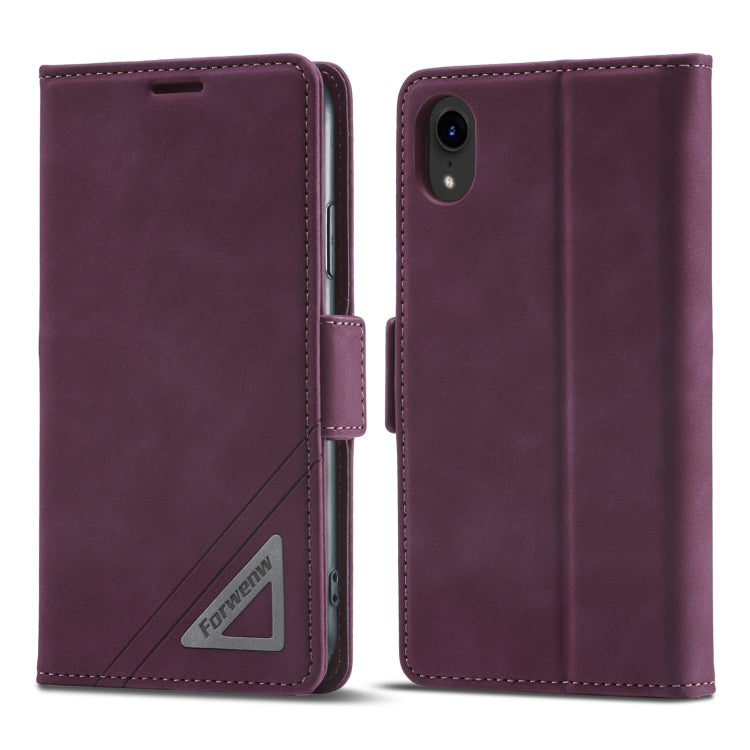 For iPhone XR Forwenw Dual-side Buckle Leather Phone Case