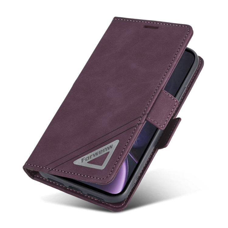 For iPhone XR Forwenw Dual-side Buckle Leather Phone Case