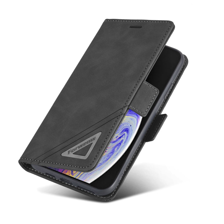 For iPhone XS Max Forwenw Dual-side Buckle Leather Phone Case