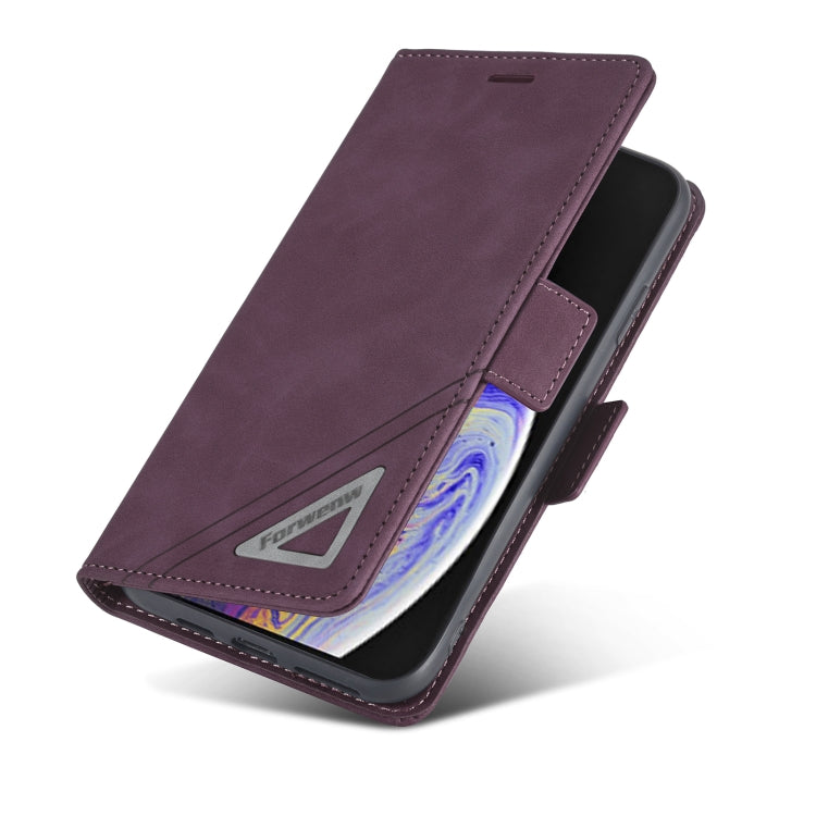 For iPhone XS Max Forwenw Dual-side Buckle Leather Phone Case