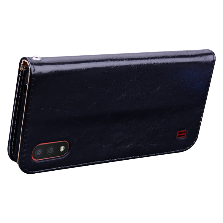 For Galaxy A01 Business Style Oil Wax Texture Horizontal Flip Leather Case, with Holder & Card Slots & Wallet