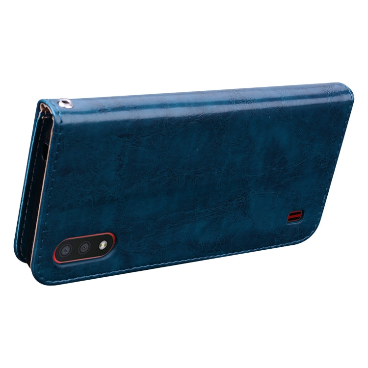 For Galaxy A01 Business Style Oil Wax Texture Horizontal Flip Leather Case, with Holder & Card Slots & Wallet