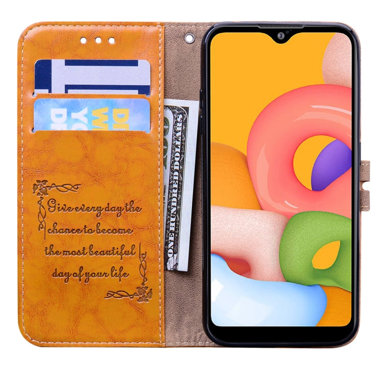 For Galaxy A01 Business Style Oil Wax Texture Horizontal Flip Leather Case, with Holder & Card Slots & Wallet
