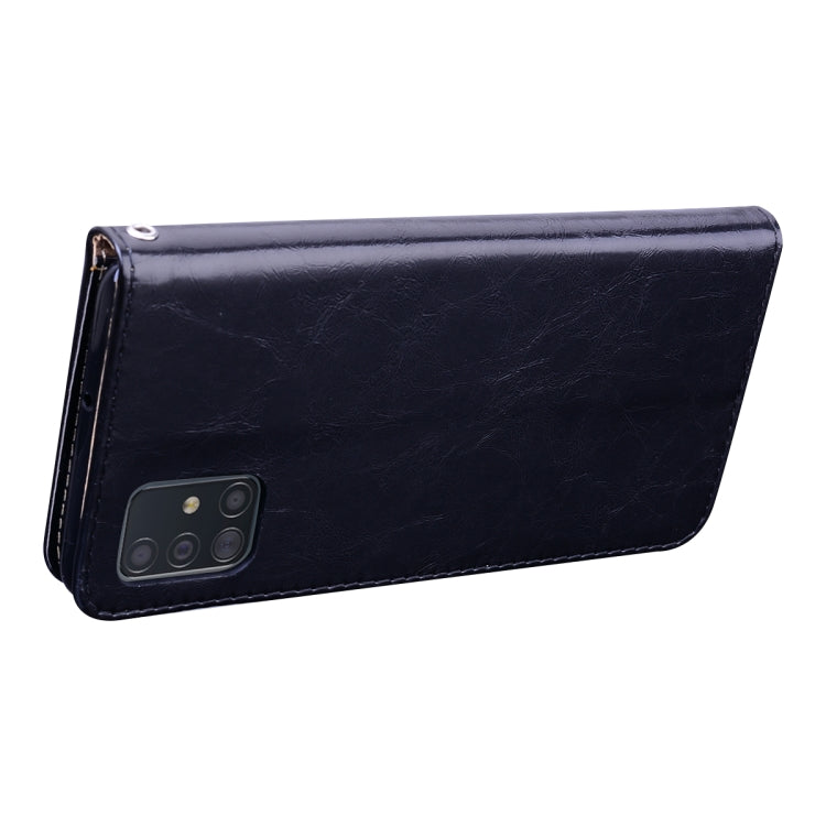 For Galaxy A51 Business Style Oil Wax Texture Horizontal Flip Leather Case, with Holder & Card Slots & Wallet