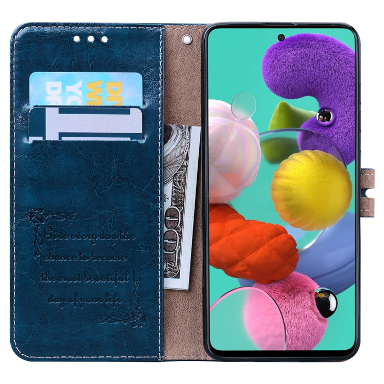 For Galaxy A51 Business Style Oil Wax Texture Horizontal Flip Leather Case, with Holder & Card Slots & Wallet