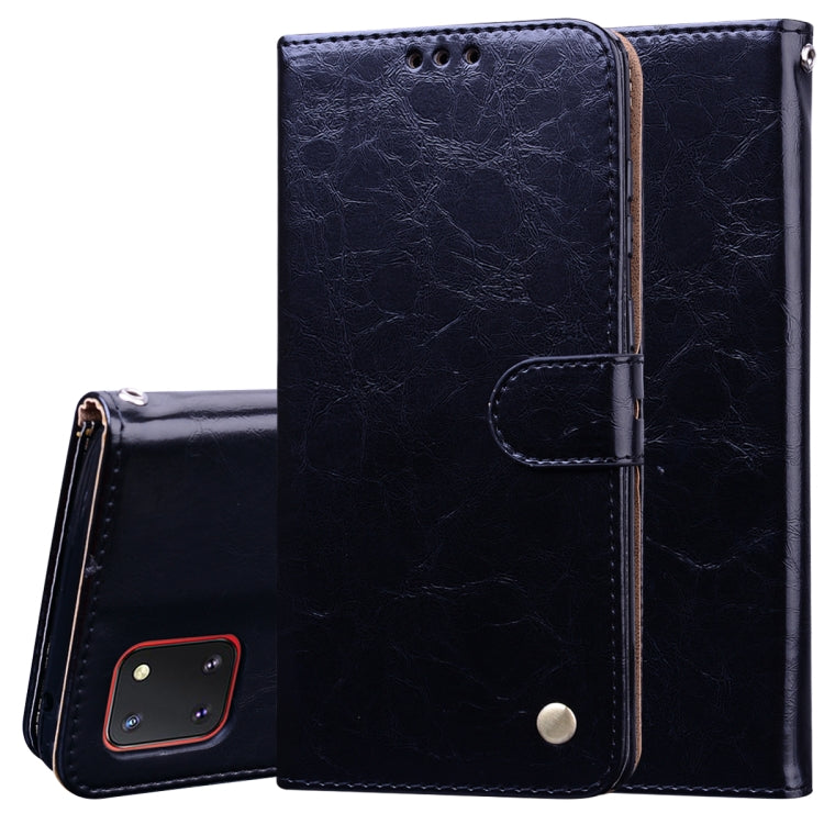 For Galaxy A81 / Note 10 Lite Business Style Oil Wax Texture Horizontal Flip Leather Case, with Holder & Card Slots & Wallet