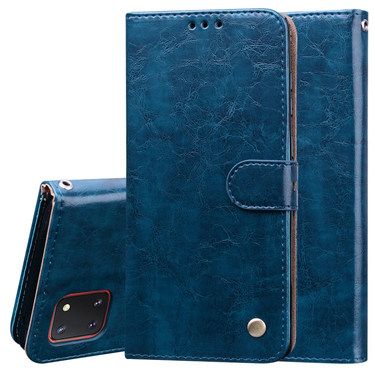 For Galaxy A81 / Note 10 Lite Business Style Oil Wax Texture Horizontal Flip Leather Case, with Holder & Card Slots & Wallet