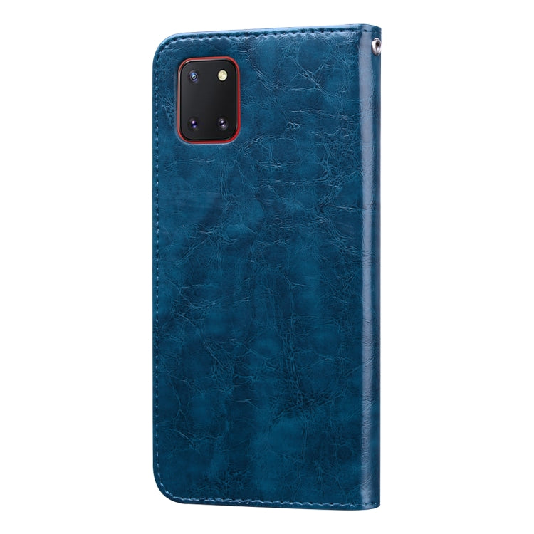 For Galaxy A81 / Note 10 Lite Business Style Oil Wax Texture Horizontal Flip Leather Case, with Holder & Card Slots & Wallet