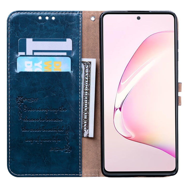 For Galaxy A81 / Note 10 Lite Business Style Oil Wax Texture Horizontal Flip Leather Case, with Holder & Card Slots & Wallet