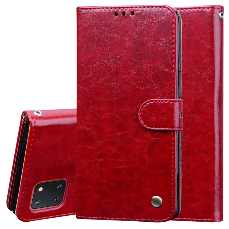 For Galaxy A81 / Note 10 Lite Business Style Oil Wax Texture Horizontal Flip Leather Case, with Holder & Card Slots & Wallet