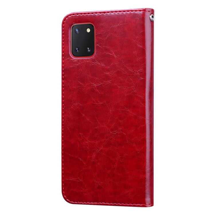 For Galaxy A81 / Note 10 Lite Business Style Oil Wax Texture Horizontal Flip Leather Case, with Holder & Card Slots & Wallet