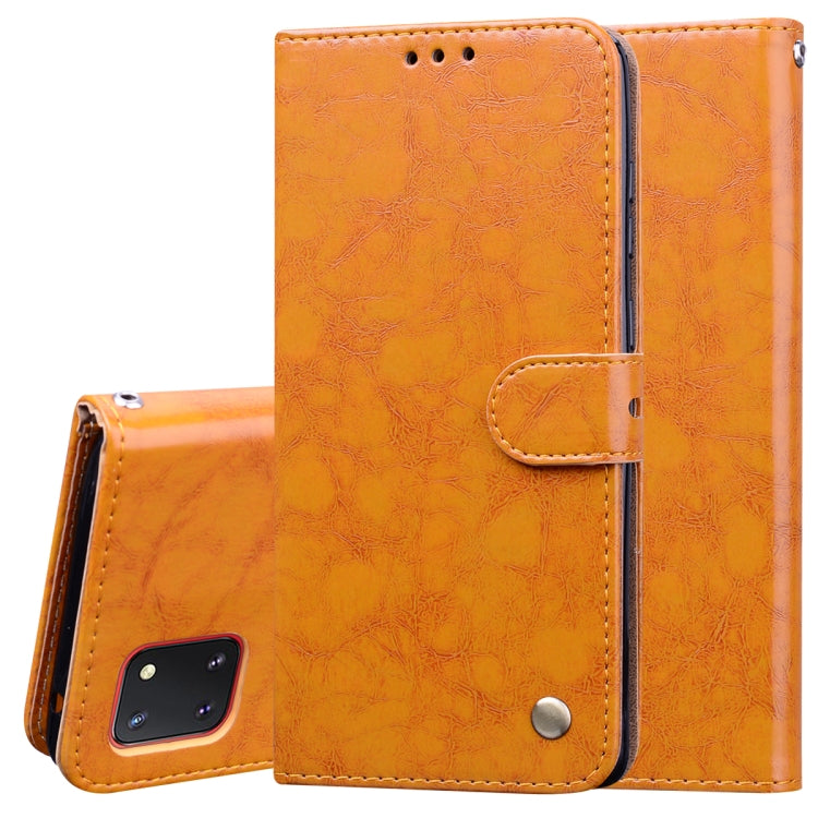 For Galaxy A81 / Note 10 Lite Business Style Oil Wax Texture Horizontal Flip Leather Case, with Holder & Card Slots & Wallet