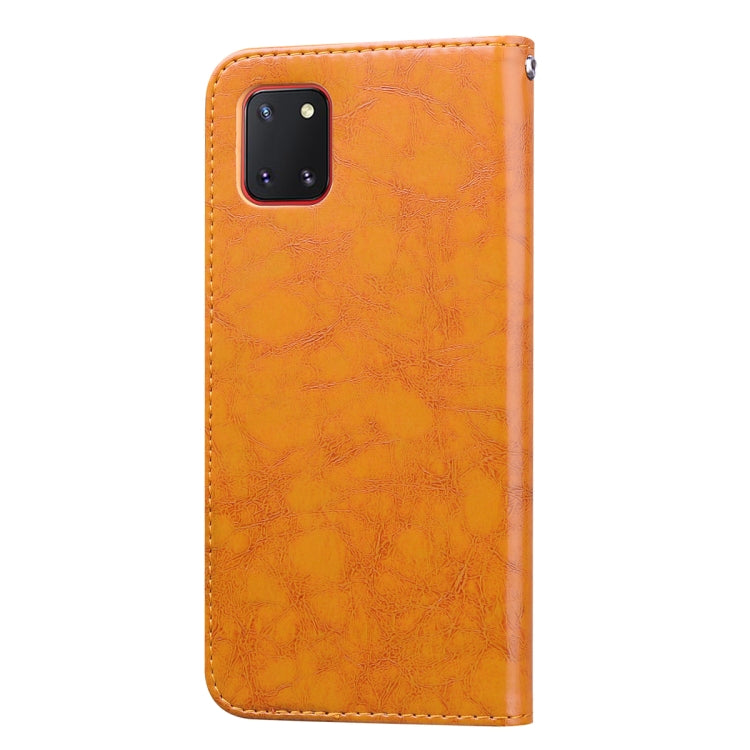 For Galaxy A81 / Note 10 Lite Business Style Oil Wax Texture Horizontal Flip Leather Case, with Holder & Card Slots & Wallet