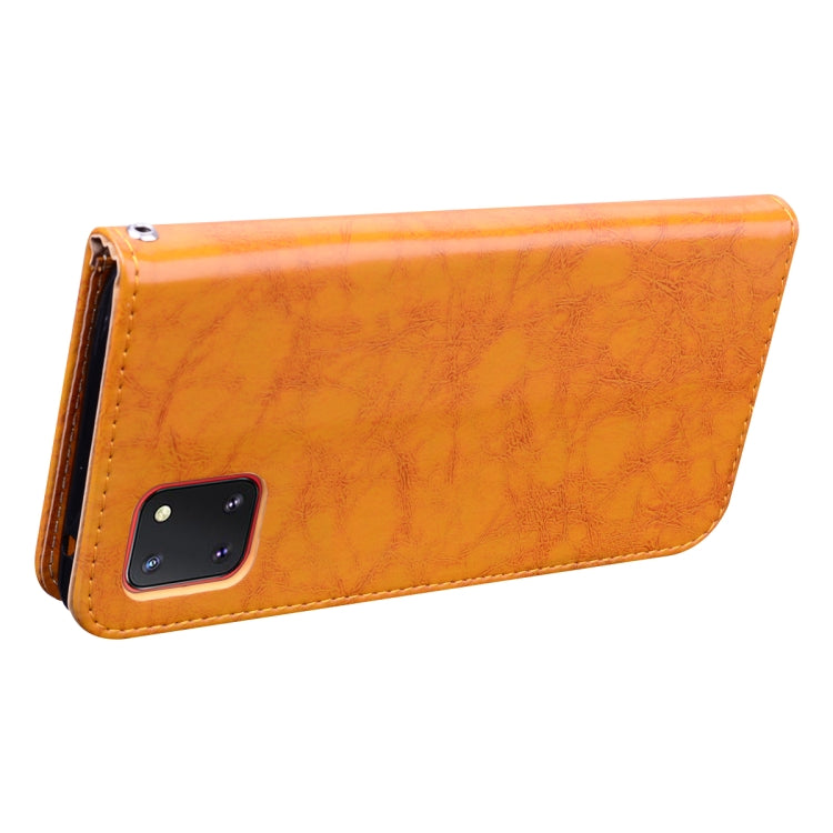 For Galaxy A81 / Note 10 Lite Business Style Oil Wax Texture Horizontal Flip Leather Case, with Holder & Card Slots & Wallet