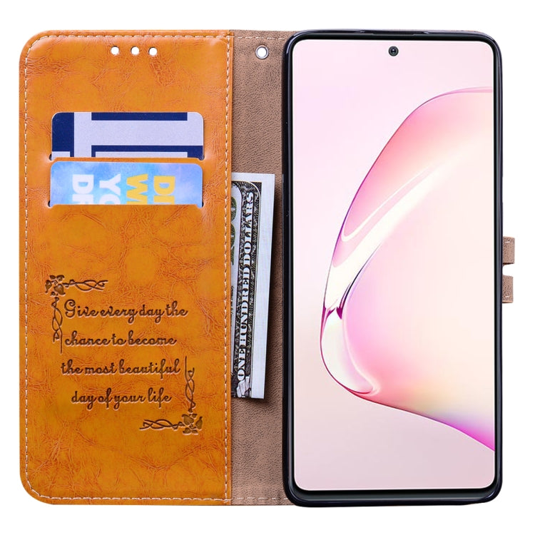 For Galaxy A81 / Note 10 Lite Business Style Oil Wax Texture Horizontal Flip Leather Case, with Holder & Card Slots & Wallet