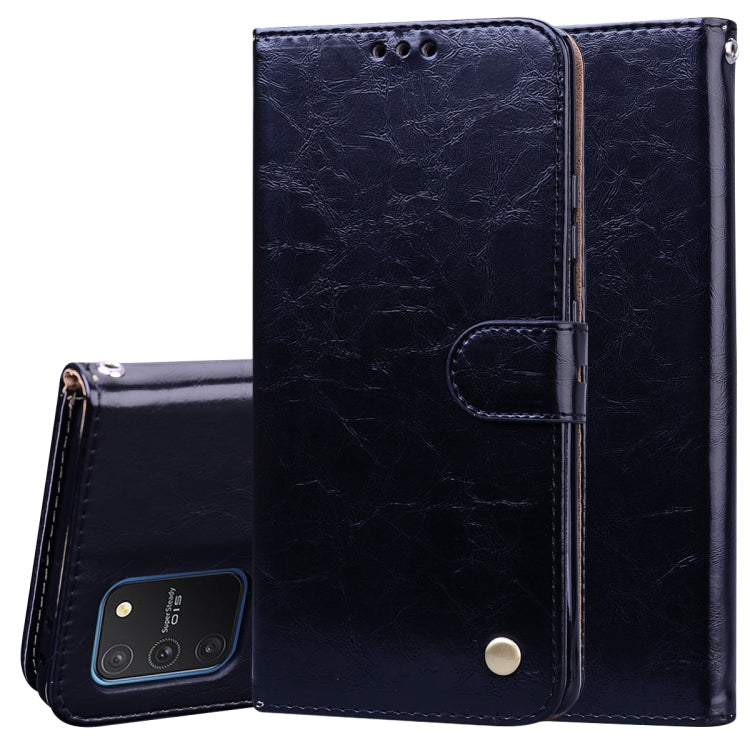 For Galaxy A91 / S10 Lite Business Style Oil Wax Texture Horizontal Flip Leather Case, with Holder & Card Slots & Wallet