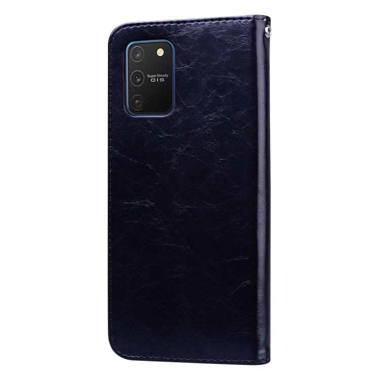 For Galaxy A91 / S10 Lite Business Style Oil Wax Texture Horizontal Flip Leather Case, with Holder & Card Slots & Wallet