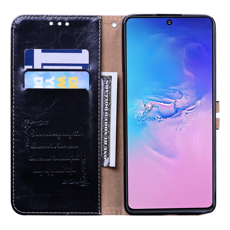 For Galaxy A91 / S10 Lite Business Style Oil Wax Texture Horizontal Flip Leather Case, with Holder & Card Slots & Wallet