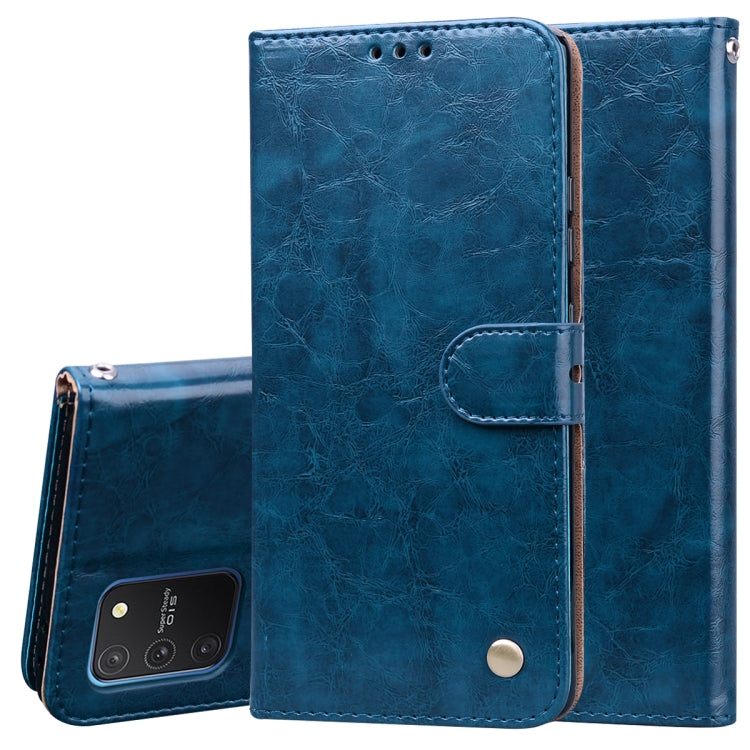 For Galaxy A91 / S10 Lite Business Style Oil Wax Texture Horizontal Flip Leather Case, with Holder & Card Slots & Wallet