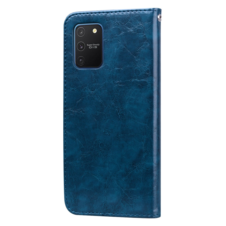 For Galaxy A91 / S10 Lite Business Style Oil Wax Texture Horizontal Flip Leather Case, with Holder & Card Slots & Wallet