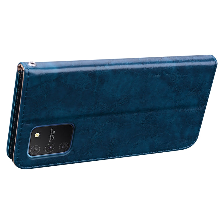 For Galaxy A91 / S10 Lite Business Style Oil Wax Texture Horizontal Flip Leather Case, with Holder & Card Slots & Wallet