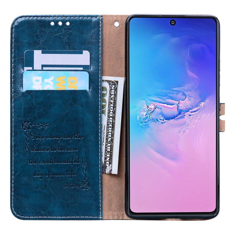 For Galaxy A91 / S10 Lite Business Style Oil Wax Texture Horizontal Flip Leather Case, with Holder & Card Slots & Wallet