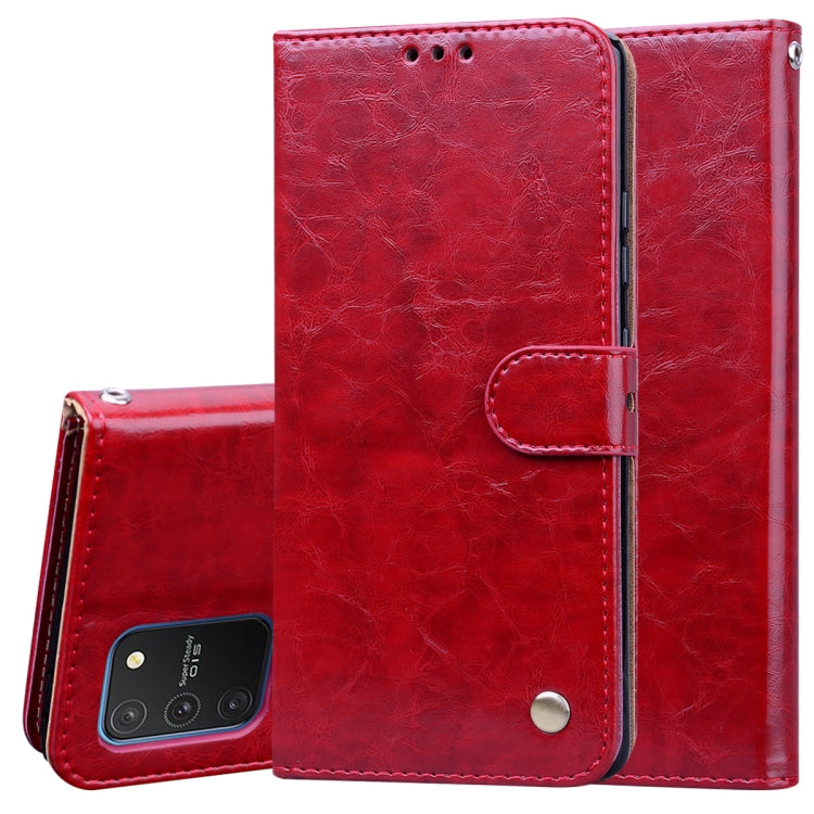 For Galaxy A91 / S10 Lite Business Style Oil Wax Texture Horizontal Flip Leather Case, with Holder & Card Slots & Wallet