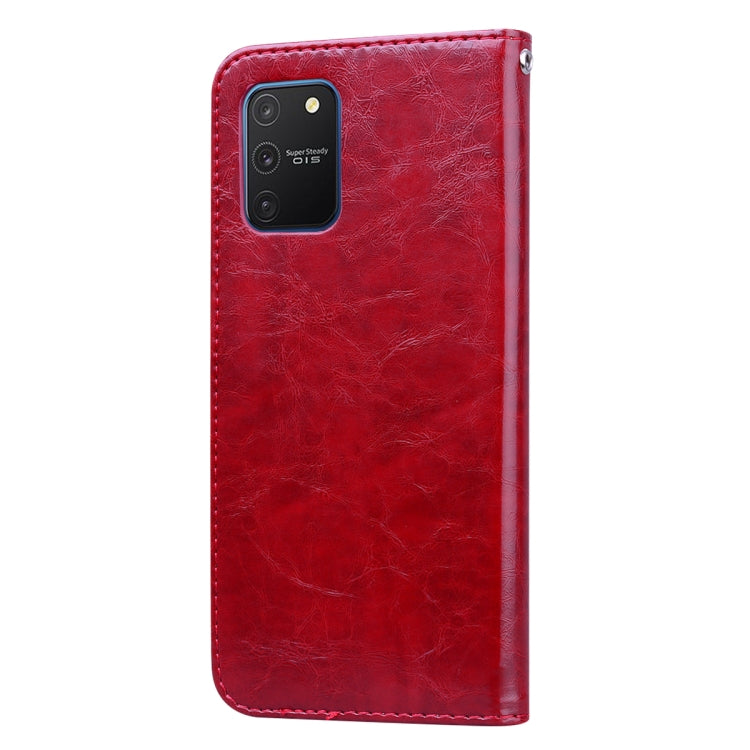 For Galaxy A91 / S10 Lite Business Style Oil Wax Texture Horizontal Flip Leather Case, with Holder & Card Slots & Wallet