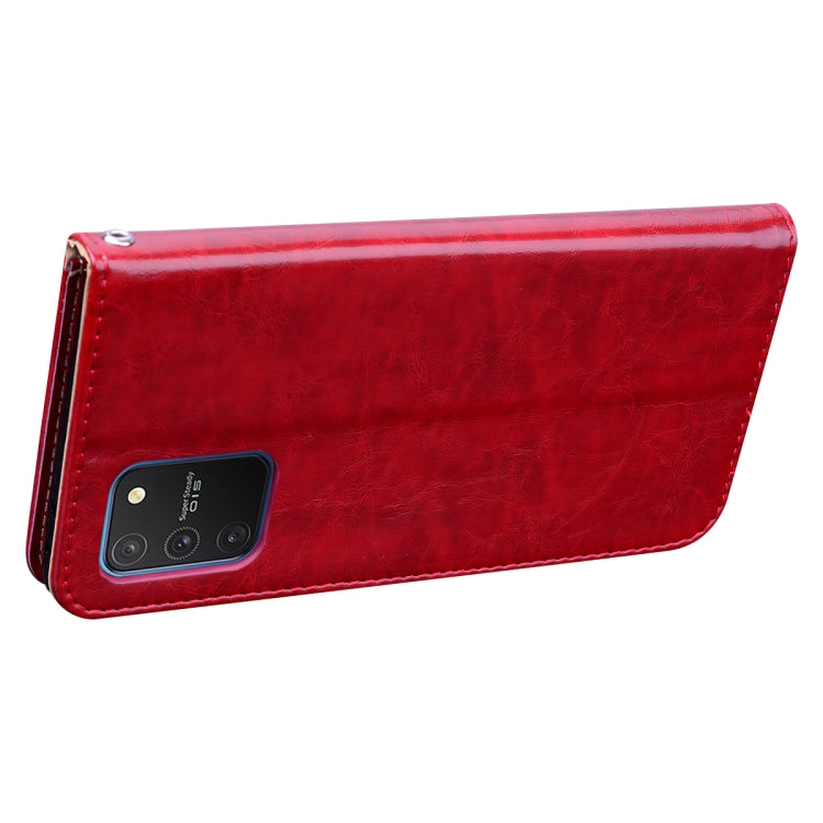 For Galaxy A91 / S10 Lite Business Style Oil Wax Texture Horizontal Flip Leather Case, with Holder & Card Slots & Wallet