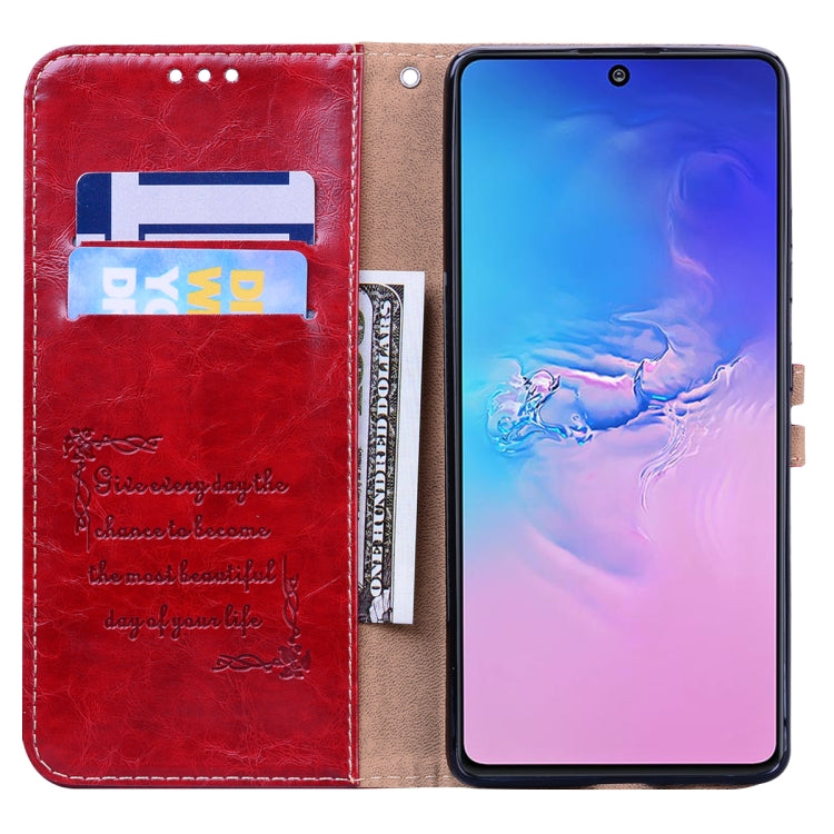 For Galaxy A91 / S10 Lite Business Style Oil Wax Texture Horizontal Flip Leather Case, with Holder & Card Slots & Wallet
