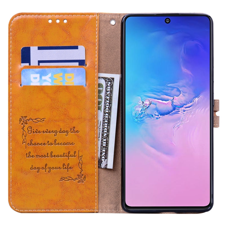 For Galaxy A91 / S10 Lite Business Style Oil Wax Texture Horizontal Flip Leather Case, with Holder & Card Slots & Wallet