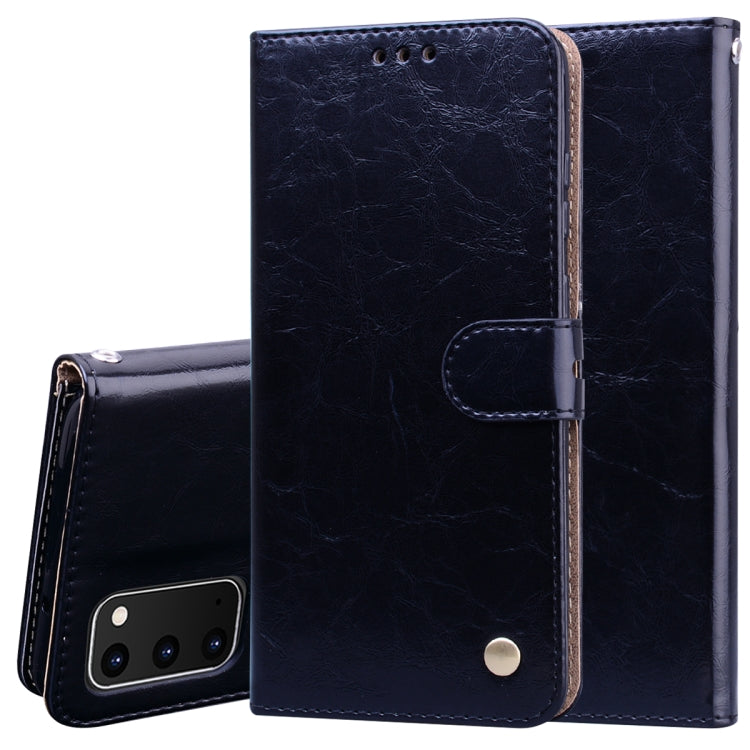 For Galaxy S20 Business Style Oil Wax Texture Horizontal Flip Leather Case, with Holder & Card Slots & Wallet