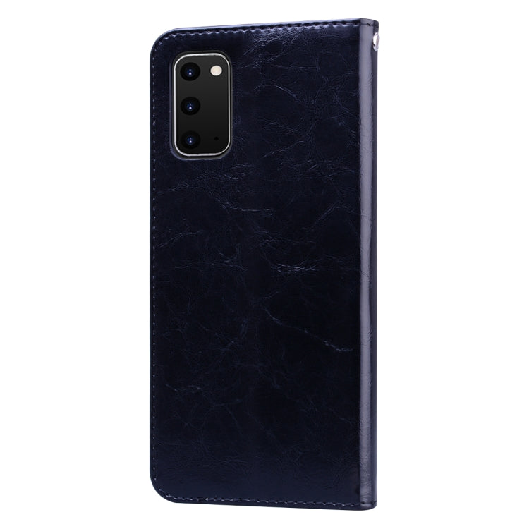 For Galaxy S20 Business Style Oil Wax Texture Horizontal Flip Leather Case, with Holder & Card Slots & Wallet