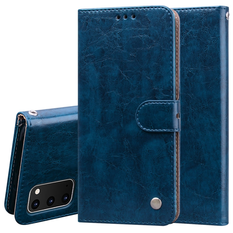For Galaxy S20 Business Style Oil Wax Texture Horizontal Flip Leather Case, with Holder & Card Slots & Wallet