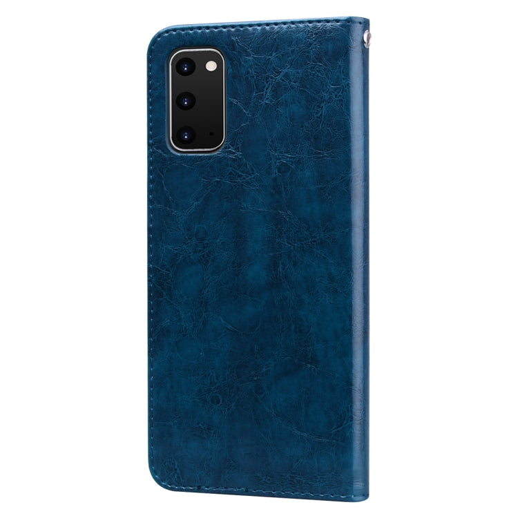 For Galaxy S20 Business Style Oil Wax Texture Horizontal Flip Leather Case, with Holder & Card Slots & Wallet