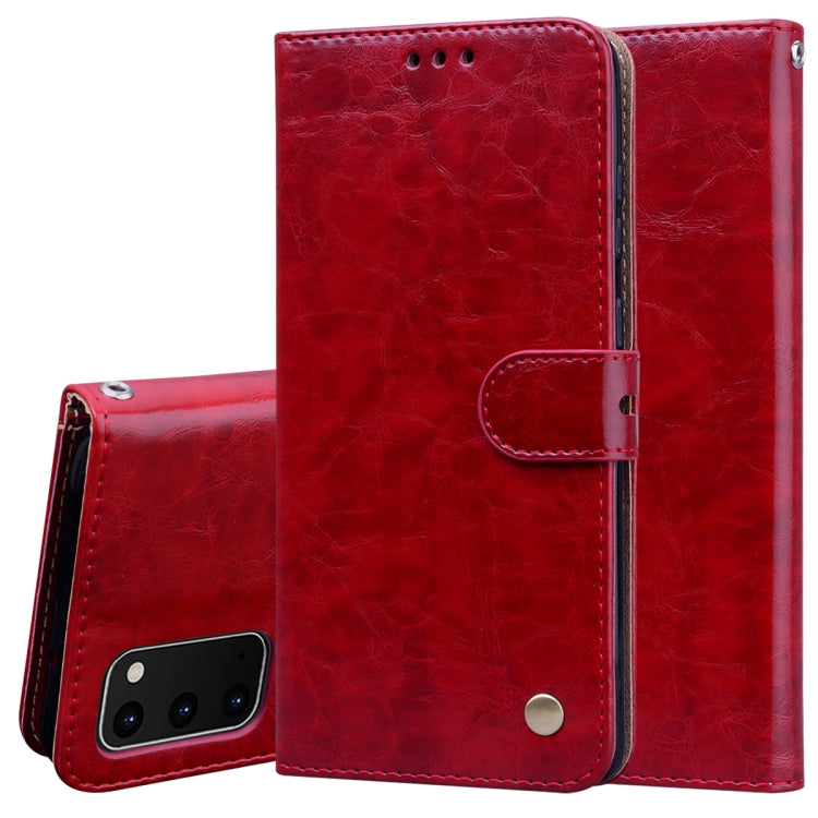For Galaxy S20 Business Style Oil Wax Texture Horizontal Flip Leather Case, with Holder & Card Slots & Wallet