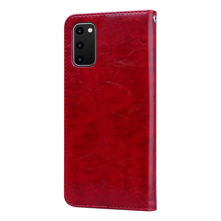 For Galaxy S20 Business Style Oil Wax Texture Horizontal Flip Leather Case, with Holder & Card Slots & Wallet
