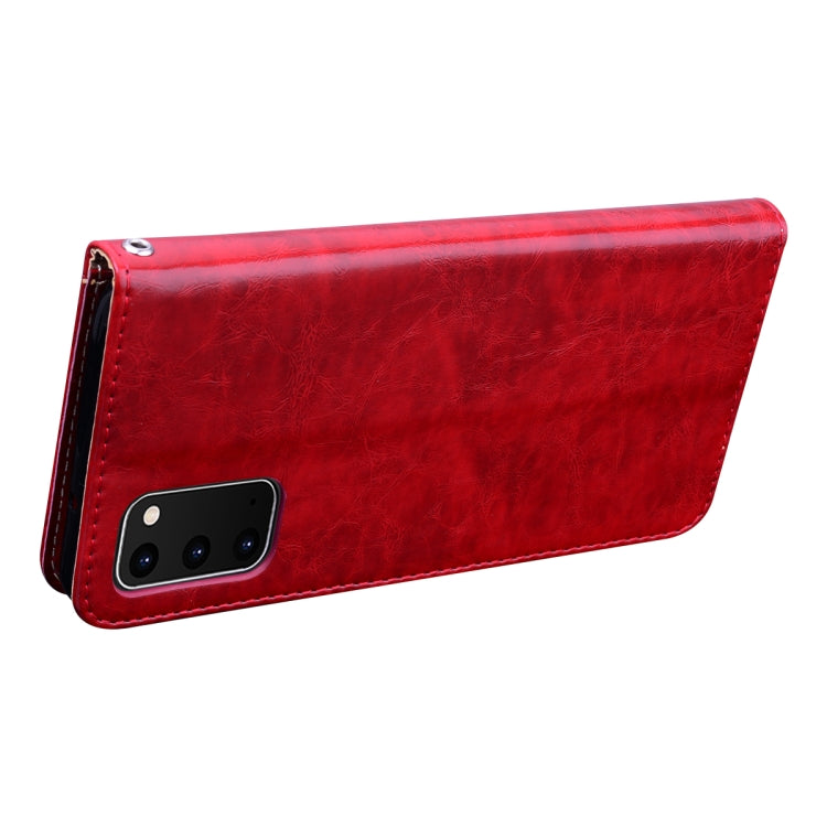 For Galaxy S20 Business Style Oil Wax Texture Horizontal Flip Leather Case, with Holder & Card Slots & Wallet
