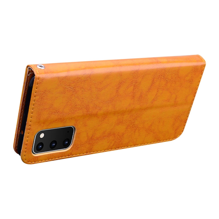 For Galaxy S20 Business Style Oil Wax Texture Horizontal Flip Leather Case, with Holder & Card Slots & Wallet